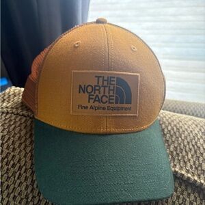The North Face Green and Tan Trucker Hat